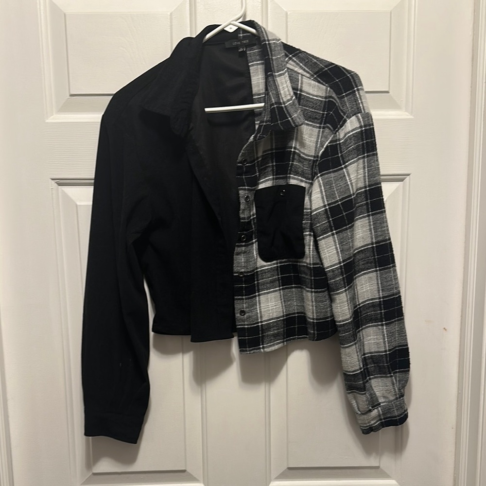 Love Tree Black and White Plaid Shirt